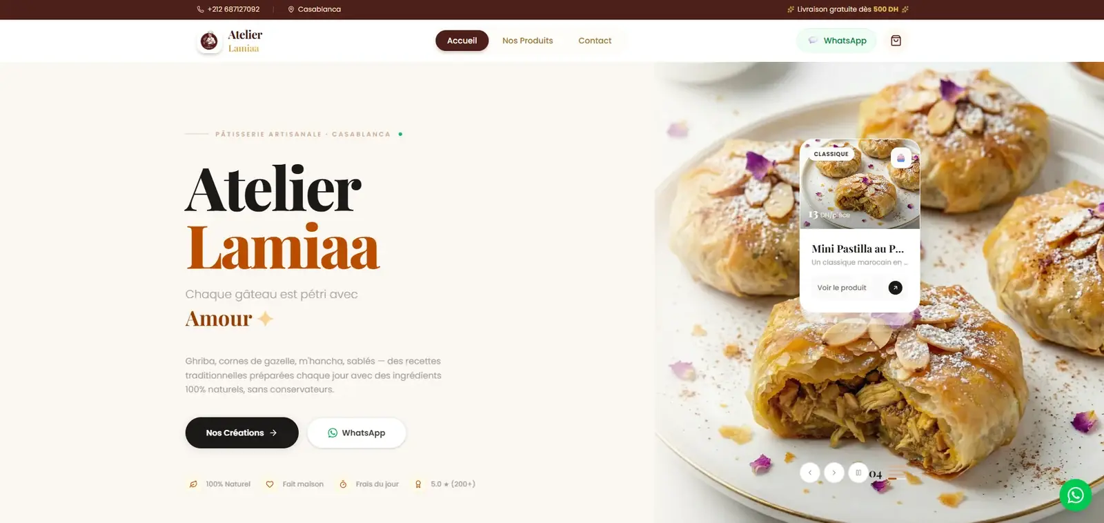 Projet Atelier Lamiaa - Créations artisanales réalisé par Nemsi Media