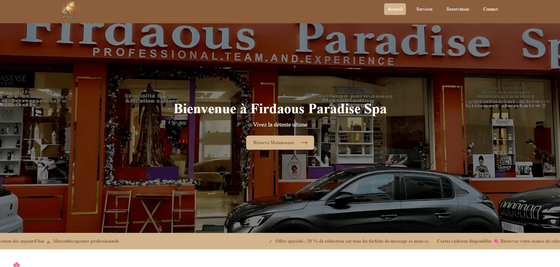 Firdaous Spa & Massage - Projet création site web