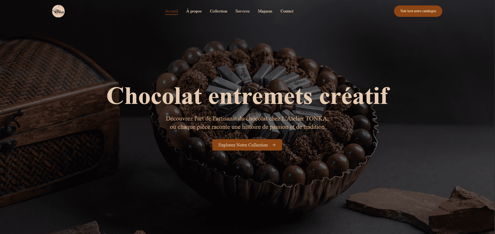 L'atelier Tonka - Chocolatier Artisanal - Projet création site web